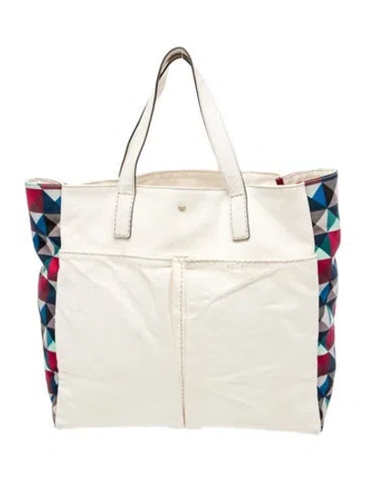 Pre-owned Anya Hindmarch Canvas Tote In Neutral