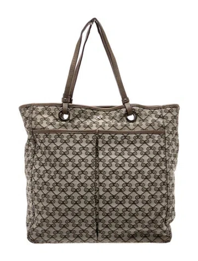 Pre-owned Anya Hindmarch Canvas Tote In Neutrals