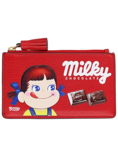 Anya Hindmarch Card Holder Milky In Red
