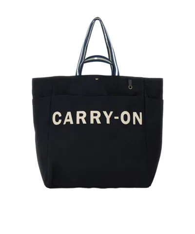 Anya Hindmarch Carry-on Printed Tote Bag In Navy