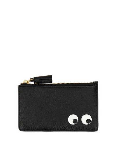 Anya Hindmarch Women Black Leather Eyes Card Holder