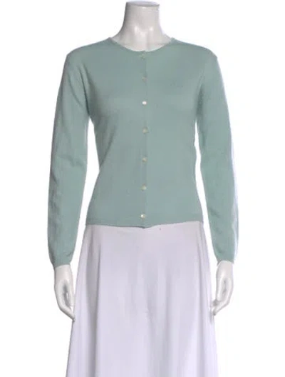 Pre-owned Anya Hindmarch Cashmere Crew Neck Sweater In Green