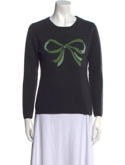 Pre-owned Anya Hindmarch Cashmere Graphic Print Sweater In Gray