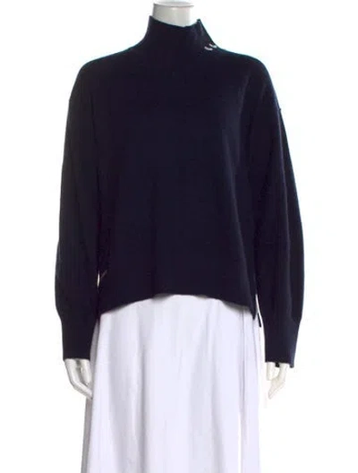 Pre-owned Anya Hindmarch Cashmere Turtleneck Sweater In Blue