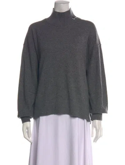 Pre-owned Anya Hindmarch Cashmere Turtleneck Sweater In Grey