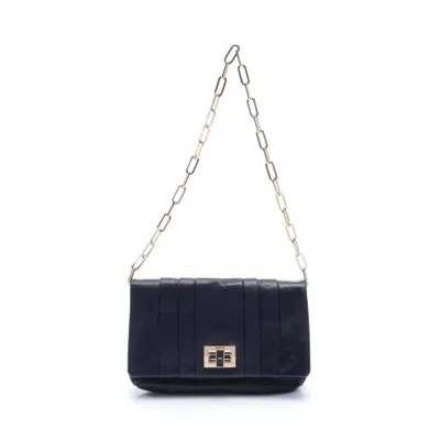 Anya Hindmarch Chain Shoulder Bag Leather Navy In Blue