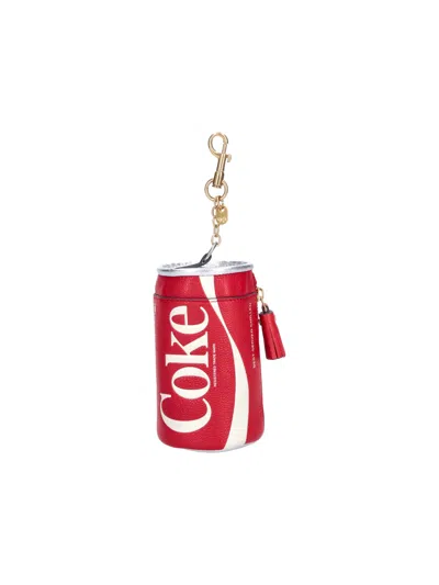 Anya Hindmarch Charm Coin Purse "coca Cola" In Red