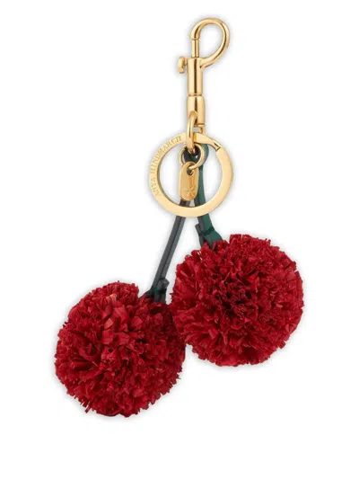 ANYA HINDMARCH CHERRY-CHARM POM-POM KEYRING