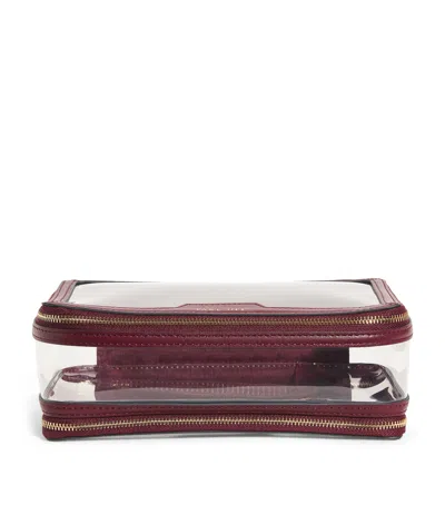 Anya Hindmarch Clear In-flight Case In Burgundy