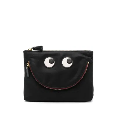Anya Hindmarch Happy Eyes Pouch In Black