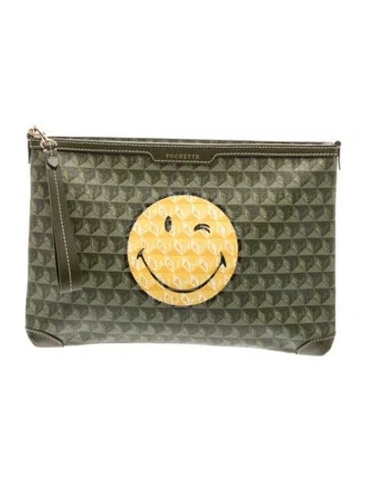 Pre-owned Anya Hindmarch Clutch In Green