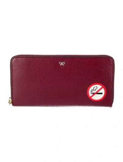 Pre-owned Anya Hindmarch Continental Wallet In Red