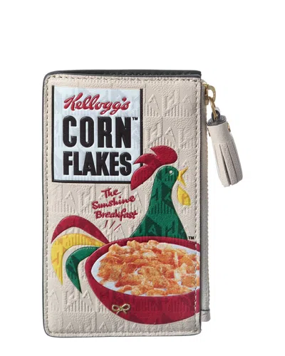 Anya Hindmarch Cornflakes Print Leather Pouch In White