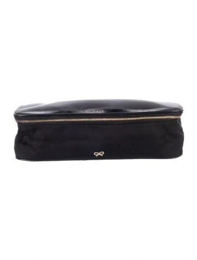 Pre-owned Anya Hindmarch Cosmetic Bag In Black