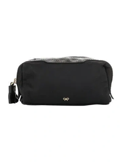 Pre-owned Anya Hindmarch Cosmetic Bag In Black