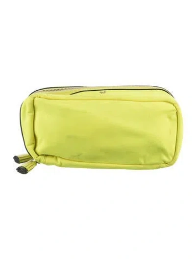 Pre-owned Anya Hindmarch Cosmetic Pouch In Yellow