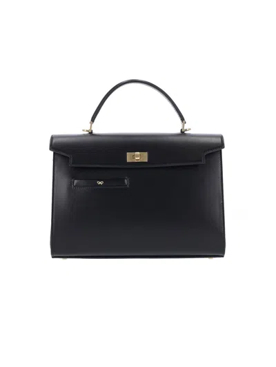 Anya Hindmarch Cow Leather Crossbody Bag With Recycled Polyester Lining In Black