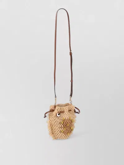 Anya Hindmarch Crossbody Bag Adjustable Strap Eyelet Fringe In Brown