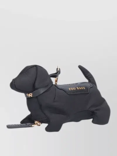 Anya Hindmarch Dog Shape Wallet Cardholder Gold Hardware Strap In Black