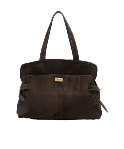 Anya Hindmarch Double Handle Handbag In Black