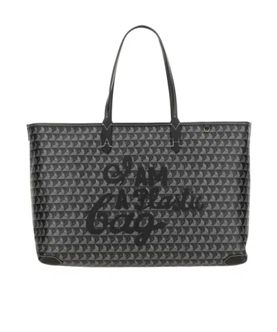 Anya Hindmarch I Am A Plastic Bag Tote Bag Xs In Black