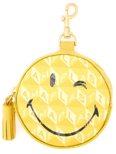 Anya Hindmarch Ear Pods Pouch Wink In Yellow