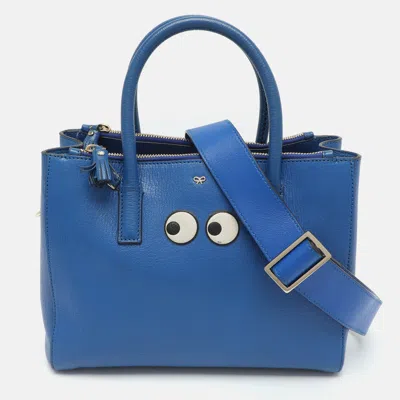 Pre-owned Anya Hindmarch Ebury Blue Leather Tote