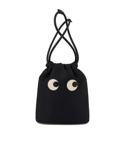 Anya Hindmarch Econyl Eyes Drawstring Pouch In Black