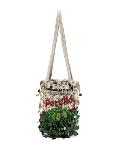 Anya Hindmarch Embellished Mini Bag In Silver