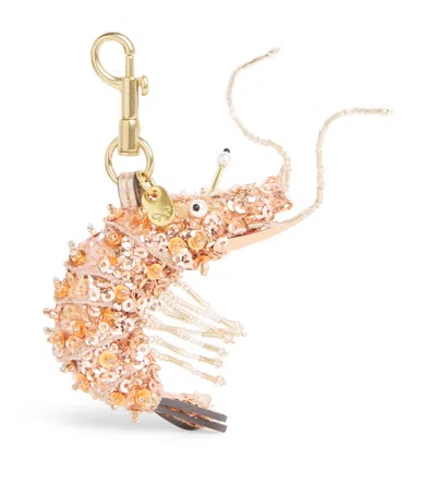 Anya Hindmarch Embellished Shrimp Charm In Pink