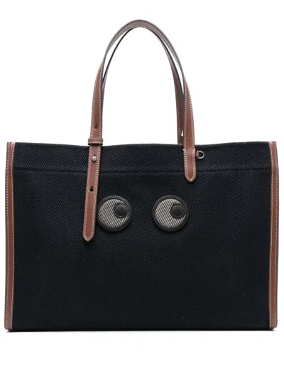 Anya Hindmarch E/w Eyes Tote Bag In Blue