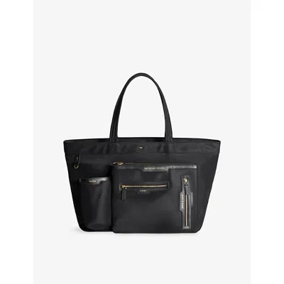 Anya Hindmarch Black E/w Multi Pocket Woven Tote Bag