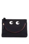 Anya Hindmarch Eye Mini Three-fold Zipper Wallet In Black