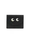 Anya Hindmarch Eye Mini Three-fold Zipper Wallet In Black