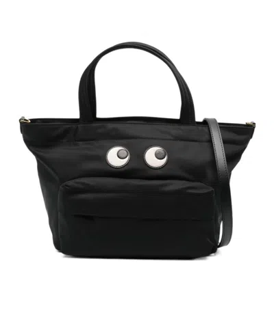 Anya Hindmarch Women Black Nylon Mini Eyes Handbag