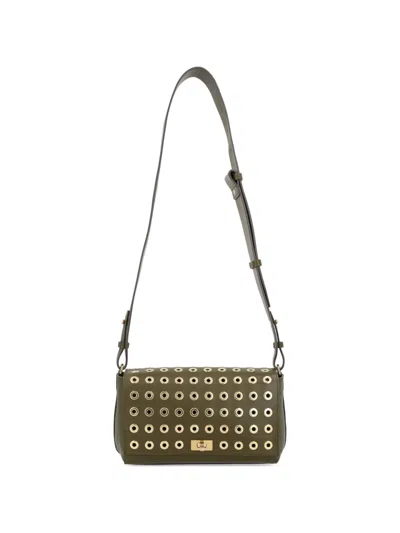 Anya Hindmarch Mortimer Grommet Embellished Leather Crossbody Bag In Green
