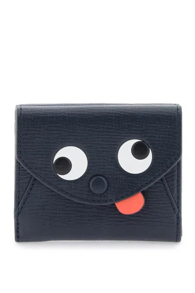 Anya Hindmarch Eyes And Tongue Trifold Cardholder For Women In Blue In Navy