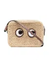 Anya Hindmarch Raffia Crossbody Bag With Iconic Eyes Applique In Nude