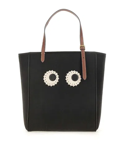 Anya Hindmarch Mini Eyes Tote Bag In Black