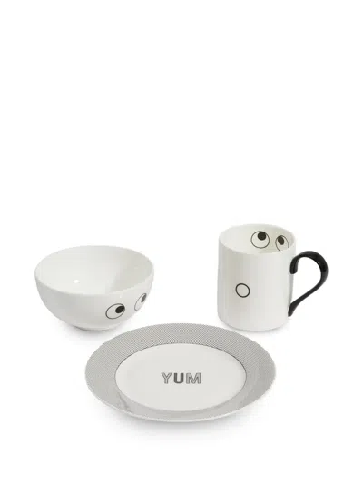 Anya Hindmarch Eyes Breakfast Set (set Of Three) In White
