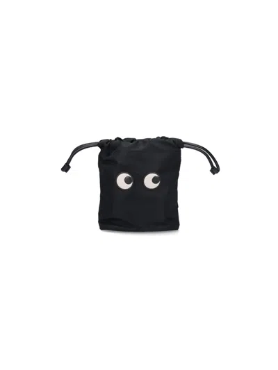 Anya Hindmarch Eyes-patch Make Up Bag In Black