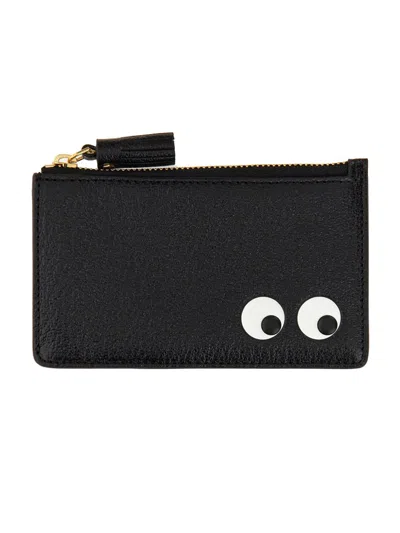 Anya Hindmarch Women Black Leather Eyes Card Holder