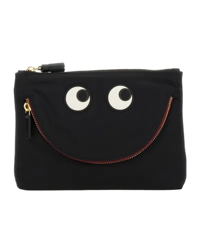 Anya Hindmarch Happy Eyes Pouch In Black