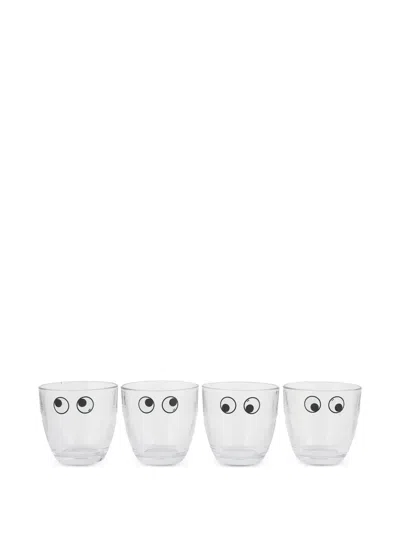 Anya Hindmarch Eyes-detail Set (set Of Four) In Transparent