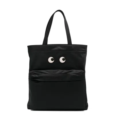Anya Hindmarch Women Black Nylon Eyes Shopping Bag