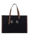 Anya Hindmarch Stitched Handles Rectangular Tote Bag In Blue