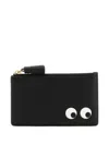 Anya Hindmarch Women Black Leather Eyes Card Holder
