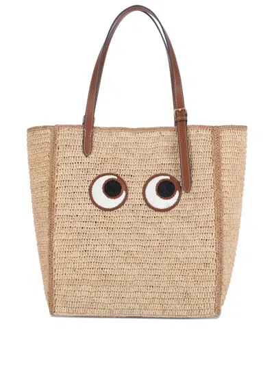 Anya Hindmarch Eyes Leather-handles Tote Bag In Neutral