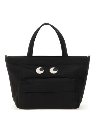 Anya Hindmarch Eyes Mini Tote Bag In Black