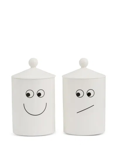 Anya Hindmarch Eyes-motif Canisters Set (14cmx11cmx11cm) In White
